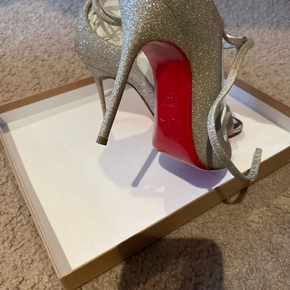 Christian Louboutin Talitha 100 Glitter mini/ specchio toe - Picture 6 of 14